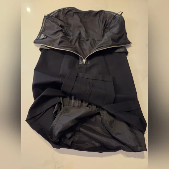 Strapless Leather Detailed Sexy Goth Mini Dress - Picture 7 of 8